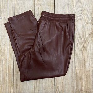 Maroon Loft Faux Leather Joggers